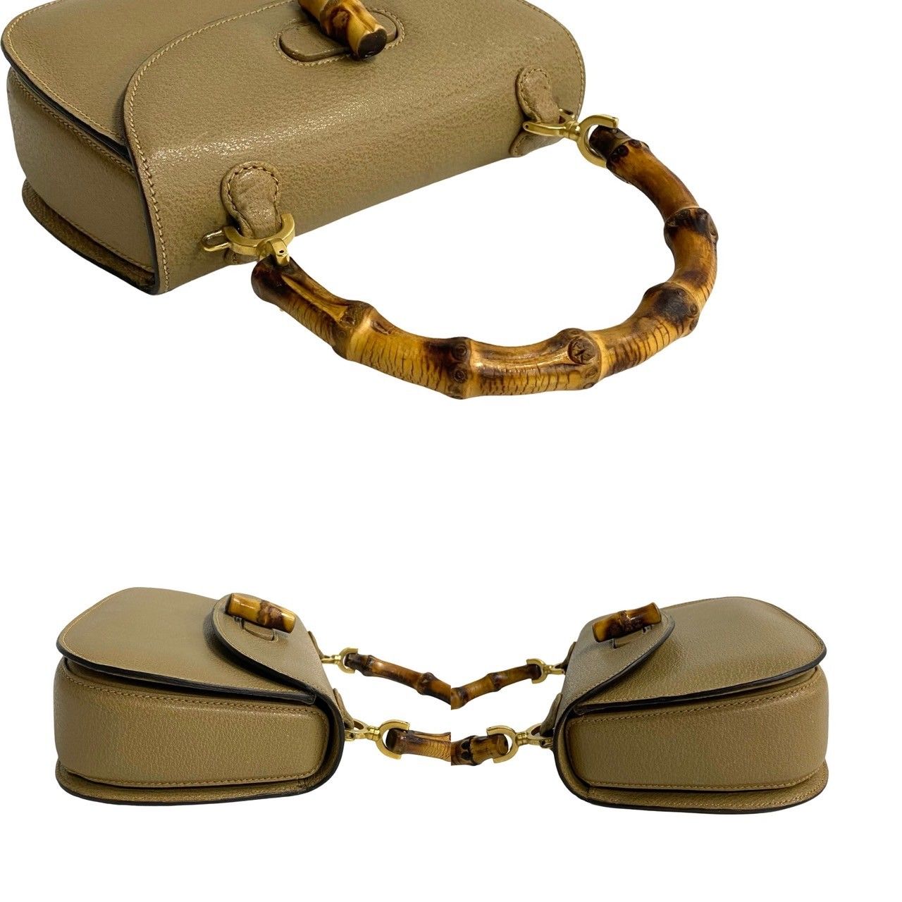 極 美品 GUCCI グッチ オールドグッチ ヴィンテージ バンブー レザー 