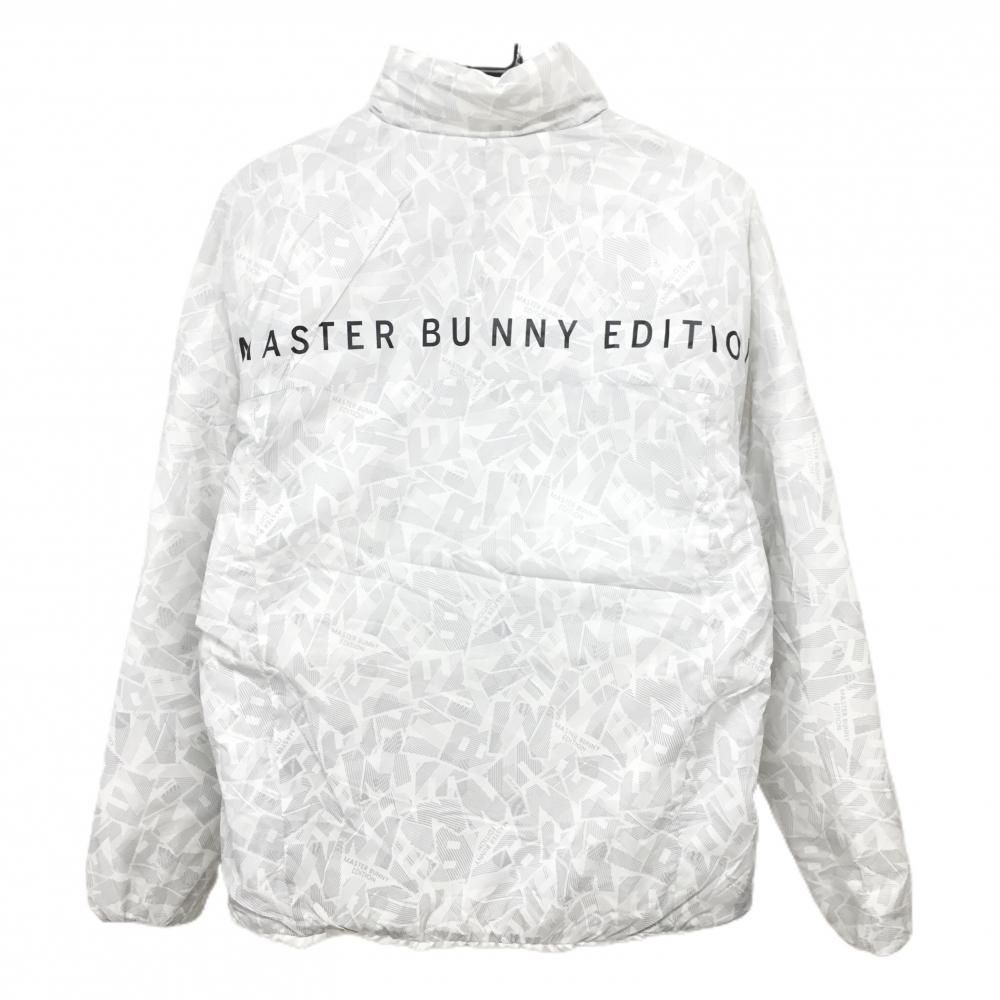 マスターバニー 中綿リバーシブルジャケット 白×グレー 総柄 裏無地