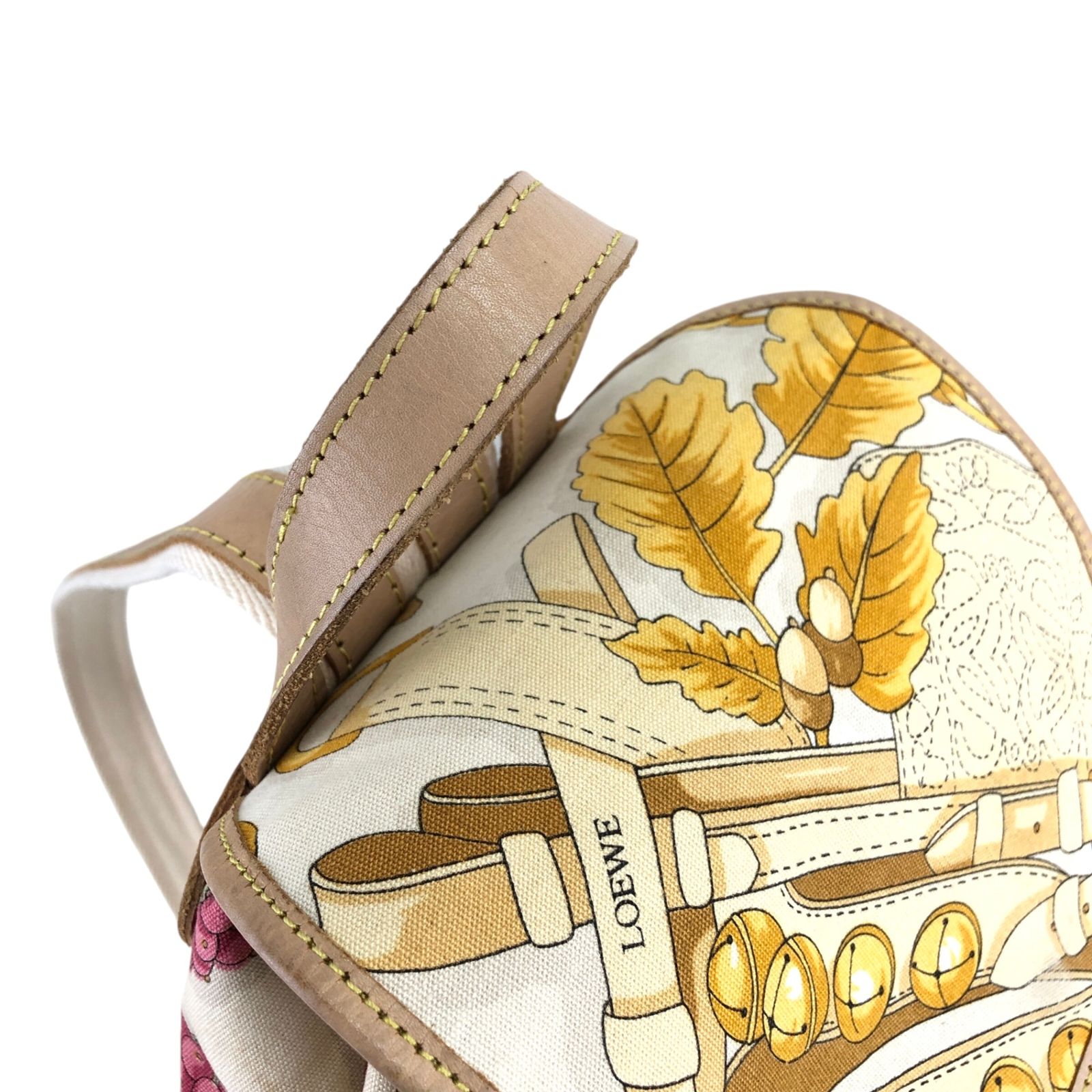 特価商品  ロエベ LOEWE 総柄 ベージュ リュック バックパック キャンバス バッグ