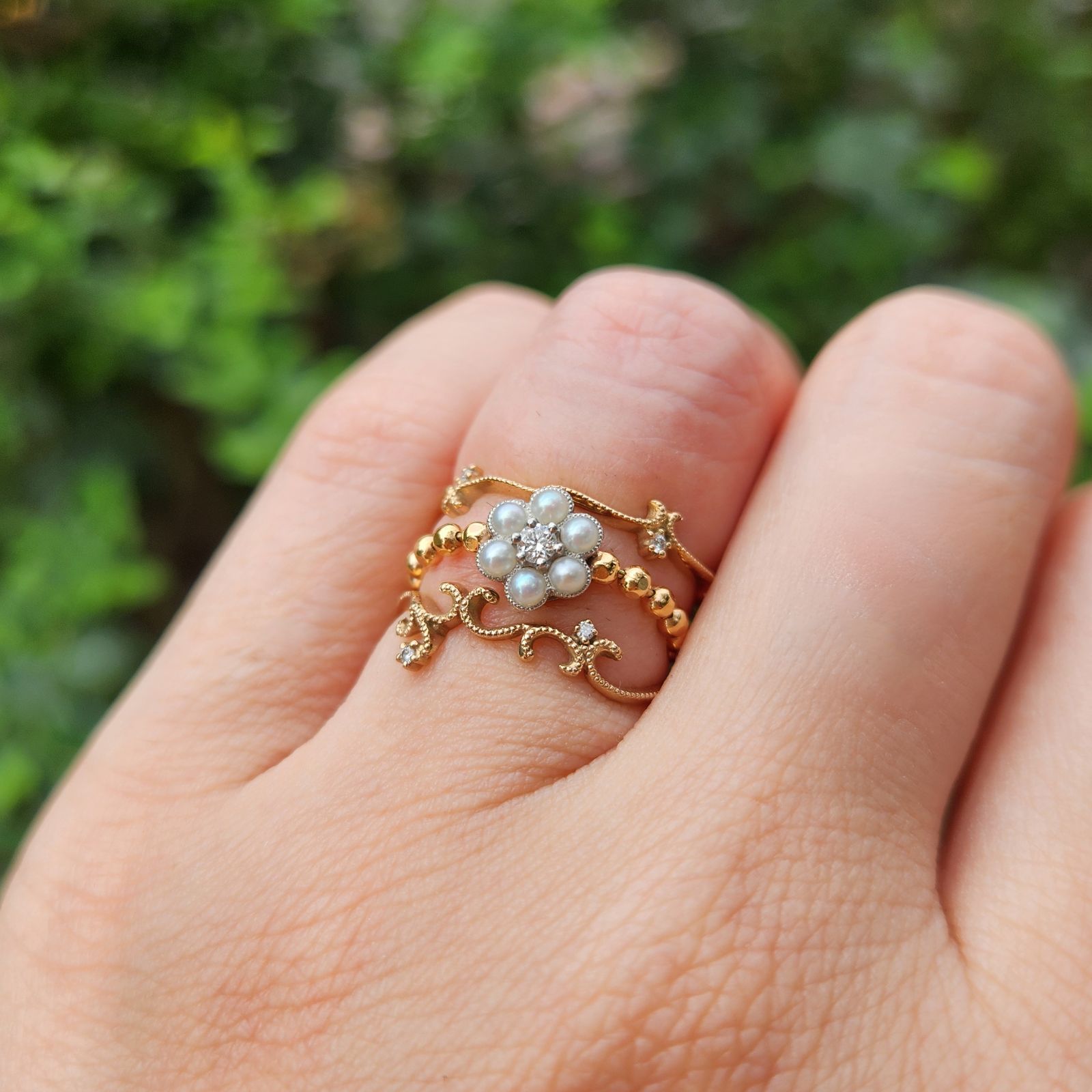 Yoshinob Abheri K18 ダイヤモンド リング3本セット - メルカリ