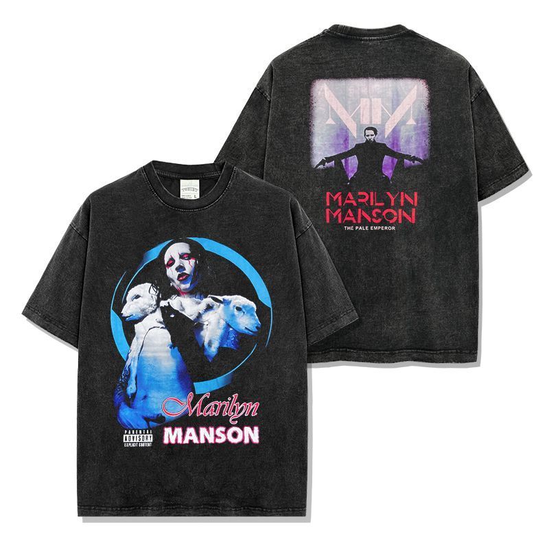 爆買い 英語 マリリン マンソン Marilyn Manson ヴィンテージ加工 両面 トップス