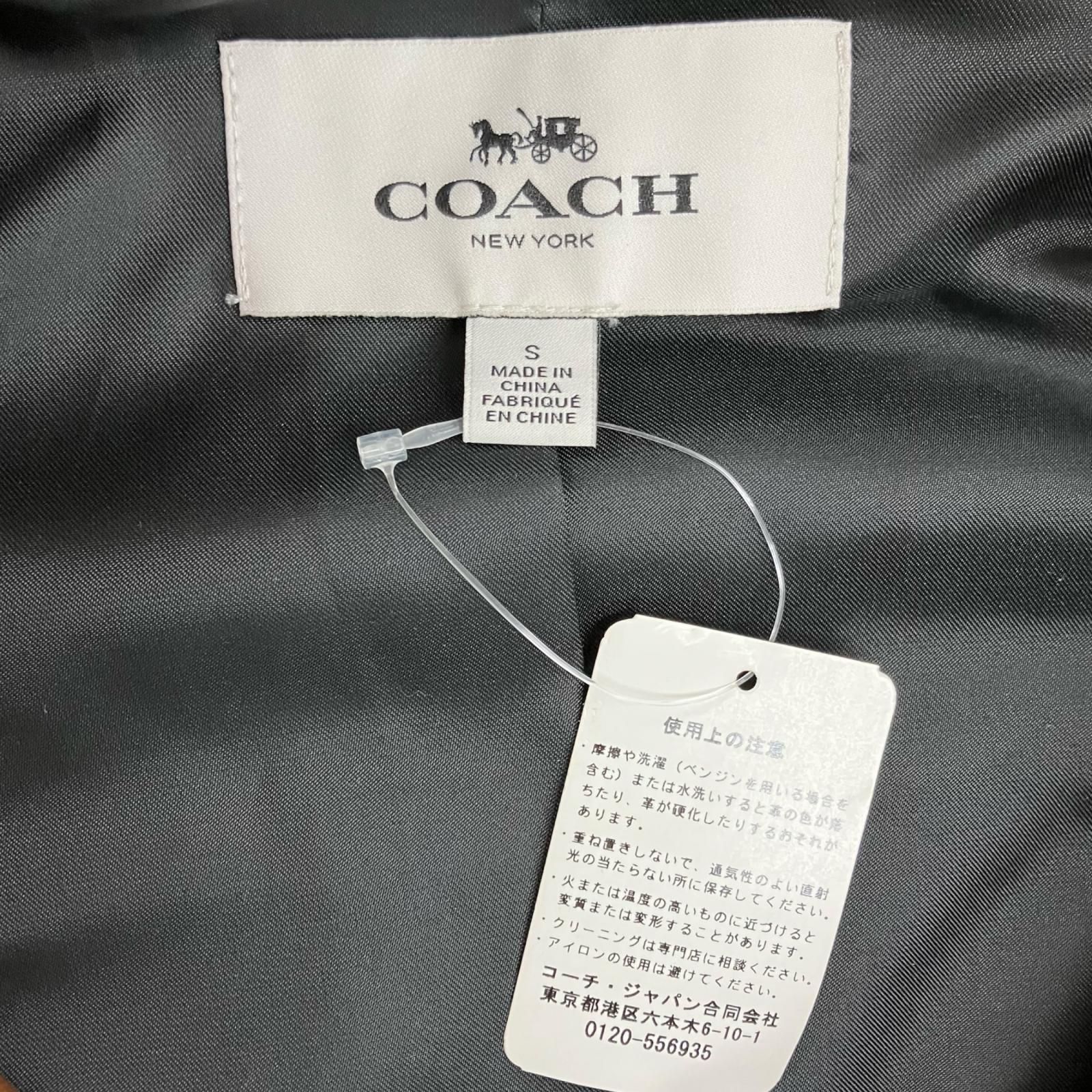 186005 COACH コーチ レザージャケット F86591 S ブラウン 羊革 