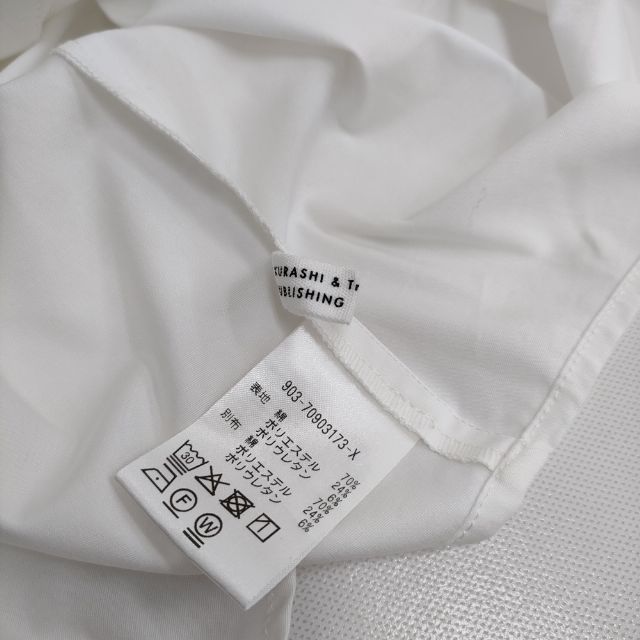 KURASHI&Trips コットンポリエステル ブラウス シャツ ホワイト クラシアンドトリップス/北欧、暮らしの道具店 5-0515M 250942 KURASHI&Trips コットンポリエステル ブラウス シャツ ホワイト