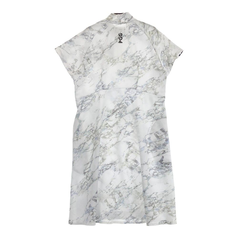 サイズ 1 PGG PEARLY GATES パーリーゲイツ モデル ハーフジップ 半袖ワンピース 総柄 ホワイト系 240101298849 ゴルフウェア レディース ストスト