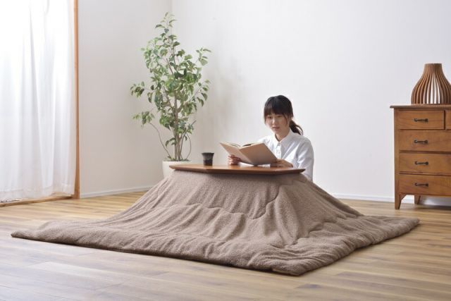 コタツ W80×D50×H36.5 ライトブラウン コタツ コタツテーブル センター