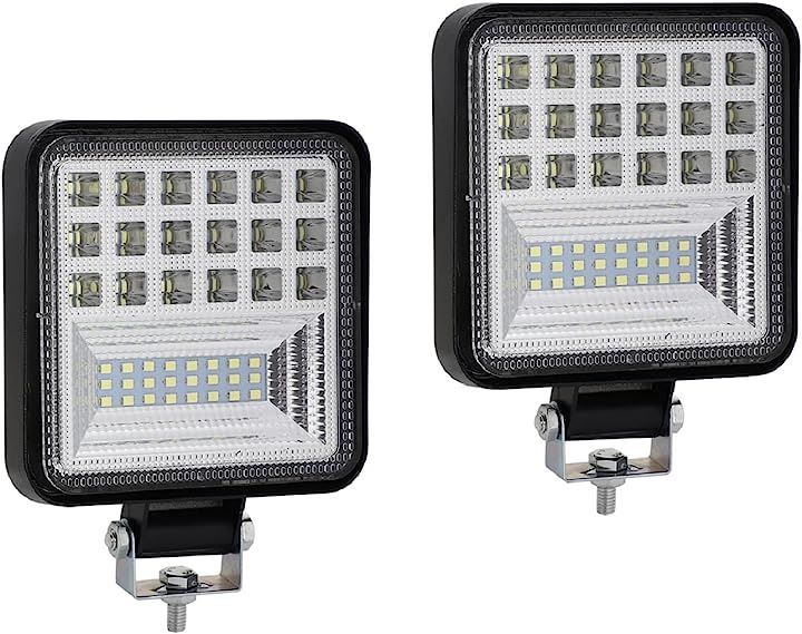 LEDワークライト 4個 New self 投光器 LED ワークライト126W 正方形 4インチ ヘットライト