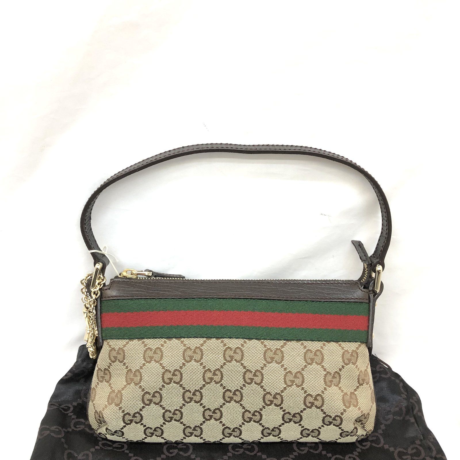 GUCCI アクセサリーポーチ　ハンドバッグ　シェリー　グッチ GUCCI グッチ アクセサリーポーチ ハンドポーチ シェリーライン - メルカリ