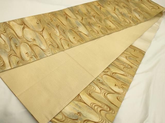 厳選仕立上がり商品 西陣あさぎ謹製袋帯「金箔プラチナ 両面琳派