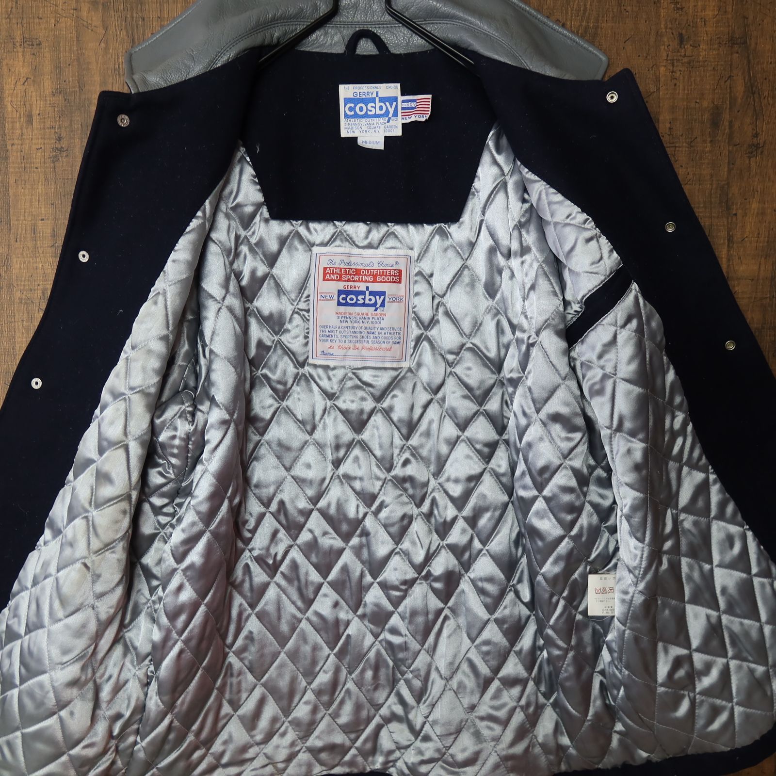 Cosby 90's スタジャン ワッペン 刺繍 本革 レザー カレッジ