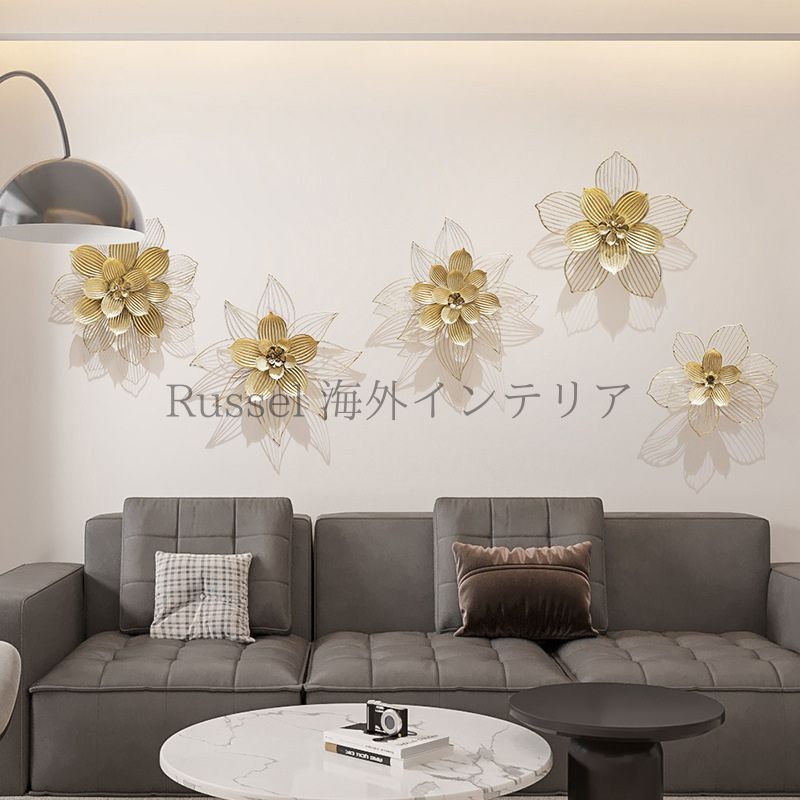 ウォール アート 椿 立体花 フラワー アレンジ ゴールド