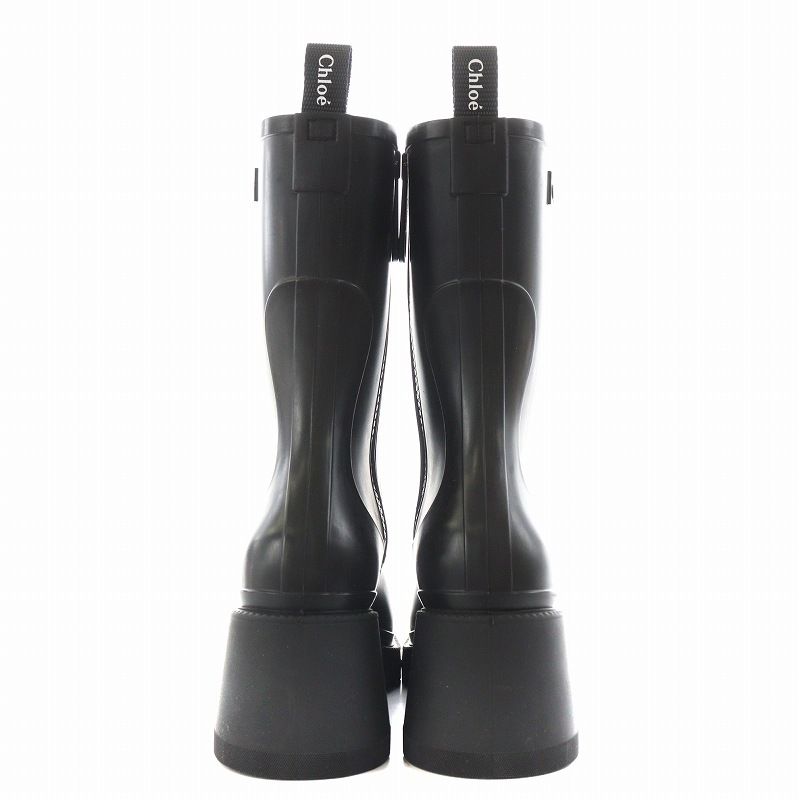 Chloe クロエ 黒 ラバー ジッパー付き 長靴 ヒール Chloe クロエ BETTY CHC22A239Z2 レディース シューズ レイン