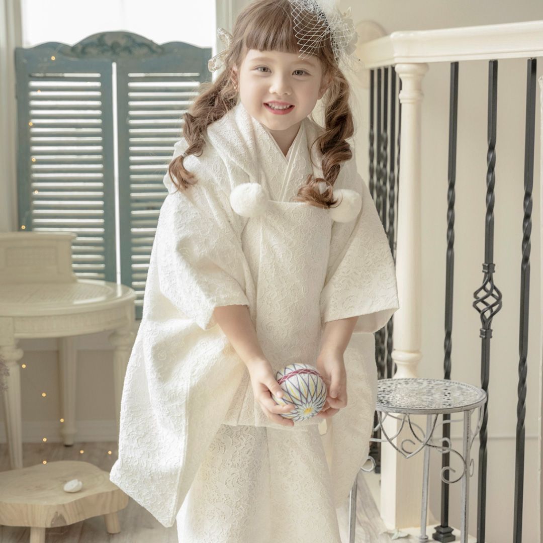 薔薇ラベンダー×生成レース キャサリンコテージ 七五三 袴 100 キッズ