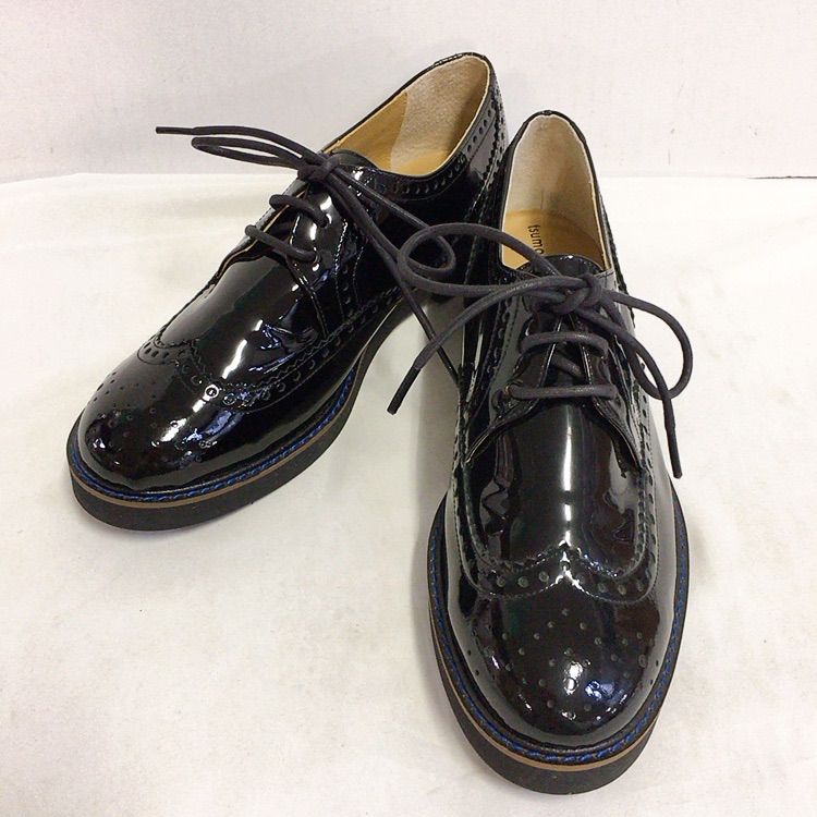 tsumori chisato WALK黒ウィングチップブラックエナメル tsumori chisato WALK黒ウィングチップブラックエナメル - メルカリ
