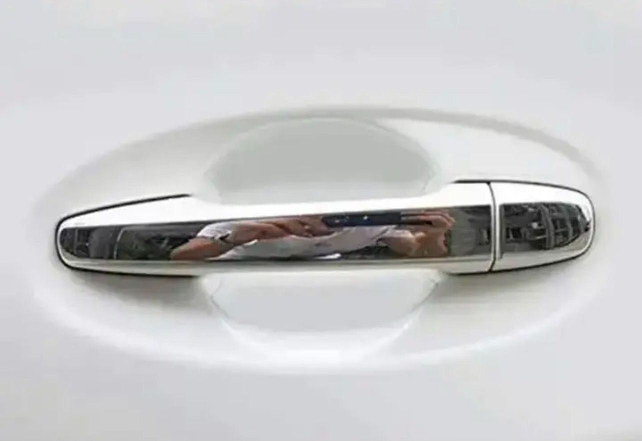 20ウィッシュ 鏡面 メッキドアハンドルカバー 高品質ステンレス製 鍵穴スッキリ