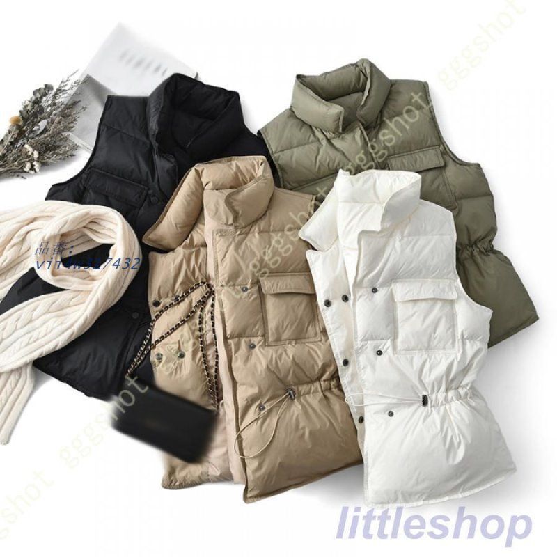 ダウンベスト レディース ベスト レイヤード 軽量ダウン 秋冬 ダウンジャケット 立ち襟 ショート 防寒 おしゃれ ハイネック アウター 着回し 暖かい vii4w317432