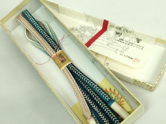 平和屋本店■極上 有職組紐道明 帯締め　冠組　波の緒　金糸　宮内庁御用　国立博物館御用　東京芸術大学御用　逸品　未使用　DZAA11048kh5 平和屋本店□極上 有職組紐道明 帯締め 冠組 波の緒 金糸 宮内庁御用