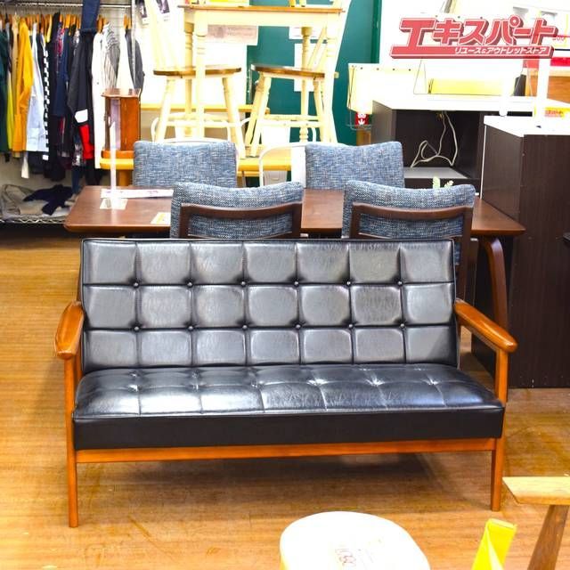 展示品 カリモク60 Kチェア 2シーター スタンダードブラック 湘南台店