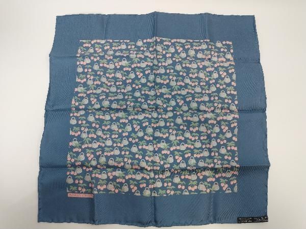 HERMES エルメス プチカレ スカーフ シルク さくらんぼ チェリー バケット ブルー