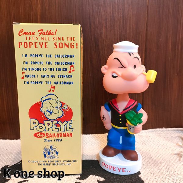 1979年　ポパイ　Popeye　人形　デッドストック　箱付　ビンテージ　Uneeda社製　ソフビ　アメキャラ　インテリア　未開封