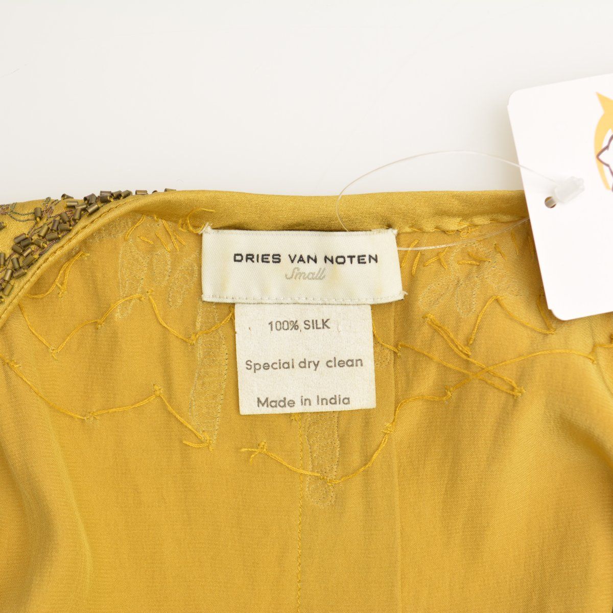 DRIESVANNOTEN】archive ビーズ 刺繍 シルクノースリーブワンピース  