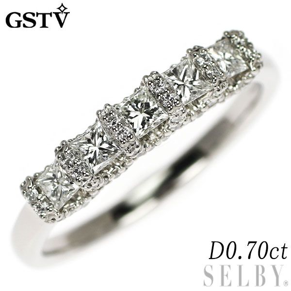 gsTV＊PT950 ダイヤモンド ドッツ Vライン リング❤現行品 gsTV＊PT950 ダイヤモンド ドッツ Vライン リング❤現行品 gsTV