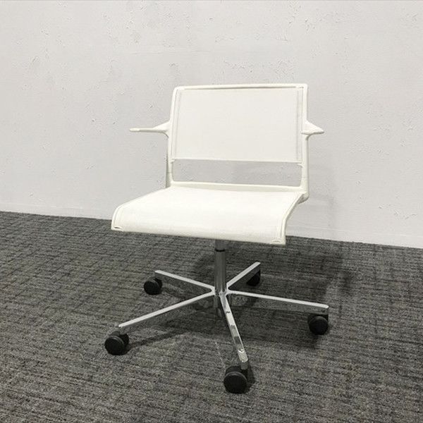 ミーティングチェア 肘付 エーライン キャスター付 Wilkhahn ウィルクハーン ホワイト