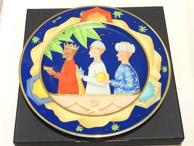 まだ BVLGARI ブルガリ ローゼンタール 飾り皿 プレート ReMagi ブルー系等 直径約30.5cm インテリア 食器 Rosenthal 7E