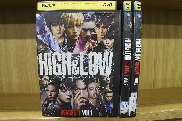 DVD HiGH&LOW SEASON1 EXILE 全3巻 ※ケース無し発送 レンタル落ち