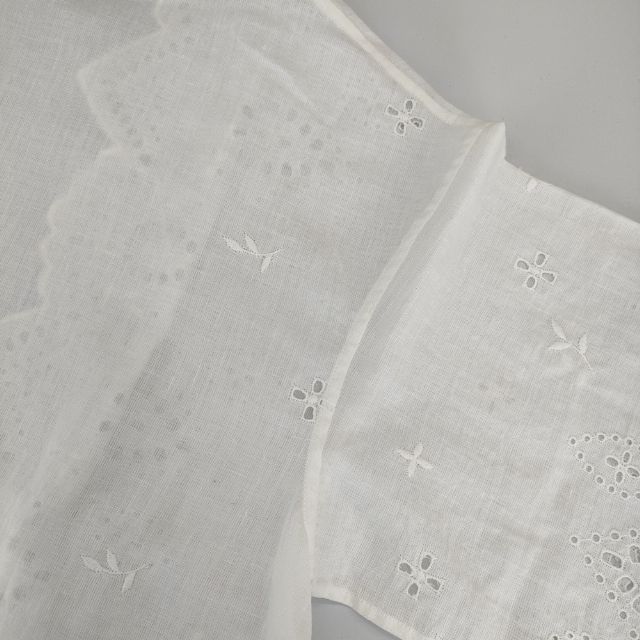 PRISTINE 刺繍 レース 羽織り オーガニックコットンリネン