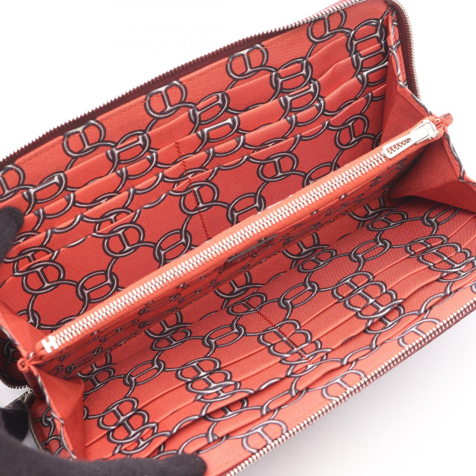 エルメス HERMES ラウンド長財布 アザップロング シルクイン