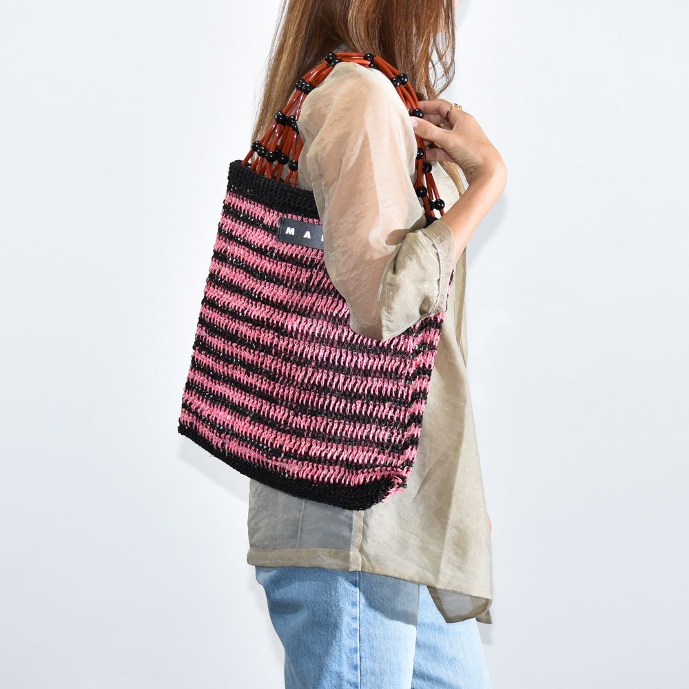マルニ マルニマーケット ネットショッパー SHMH0018A2 MARNI ブラウン MARNI MARKET FIQUE ナチュラルファイバーネット