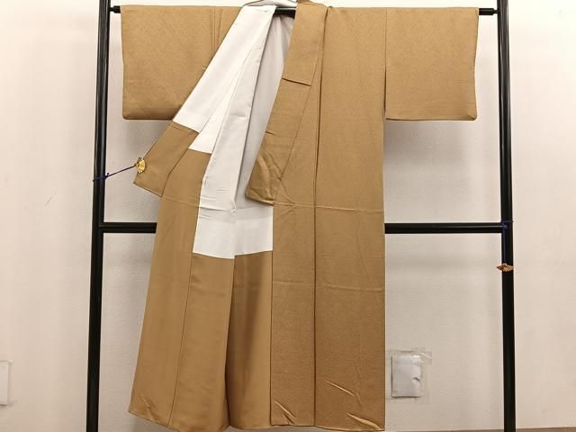 平和屋着物▽上質な小紋 単衣 草花文 黒地 正絹 逸品 CAAR6884dy 平和