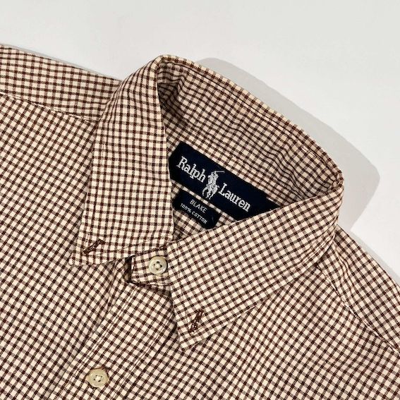 Ralph Lauren ラルフローレン BLAKE 半袖BDシャツ ベージュ 美品 POLO RALPH LAUREN ポロ ラルフローレン 刺繍ロゴ 半袖BD