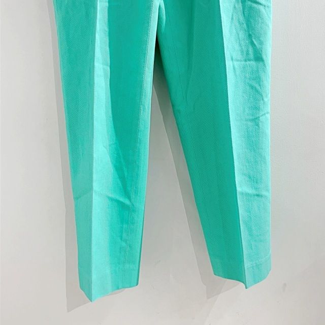 ドゥロワー Drawer 美品 コットンツイルスリムパンツ スラックス 緑  