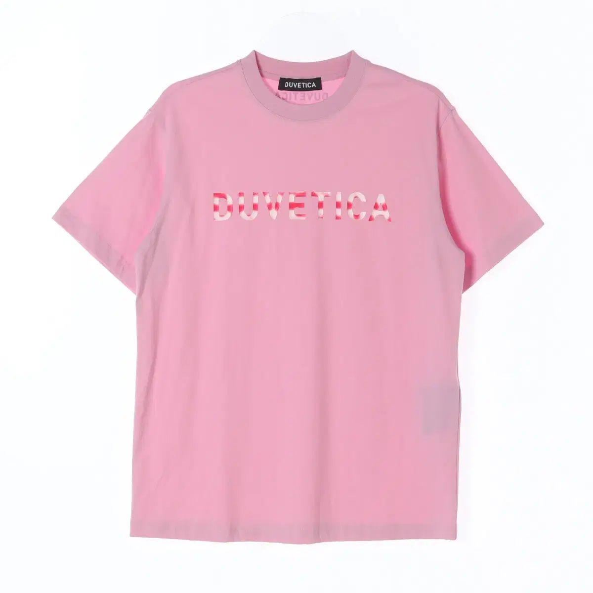 【雷市場（ポンジャン）商品韓国直送】 M デュベティカ ピンク ロゴ 半袖 クルーネック Tシャツ