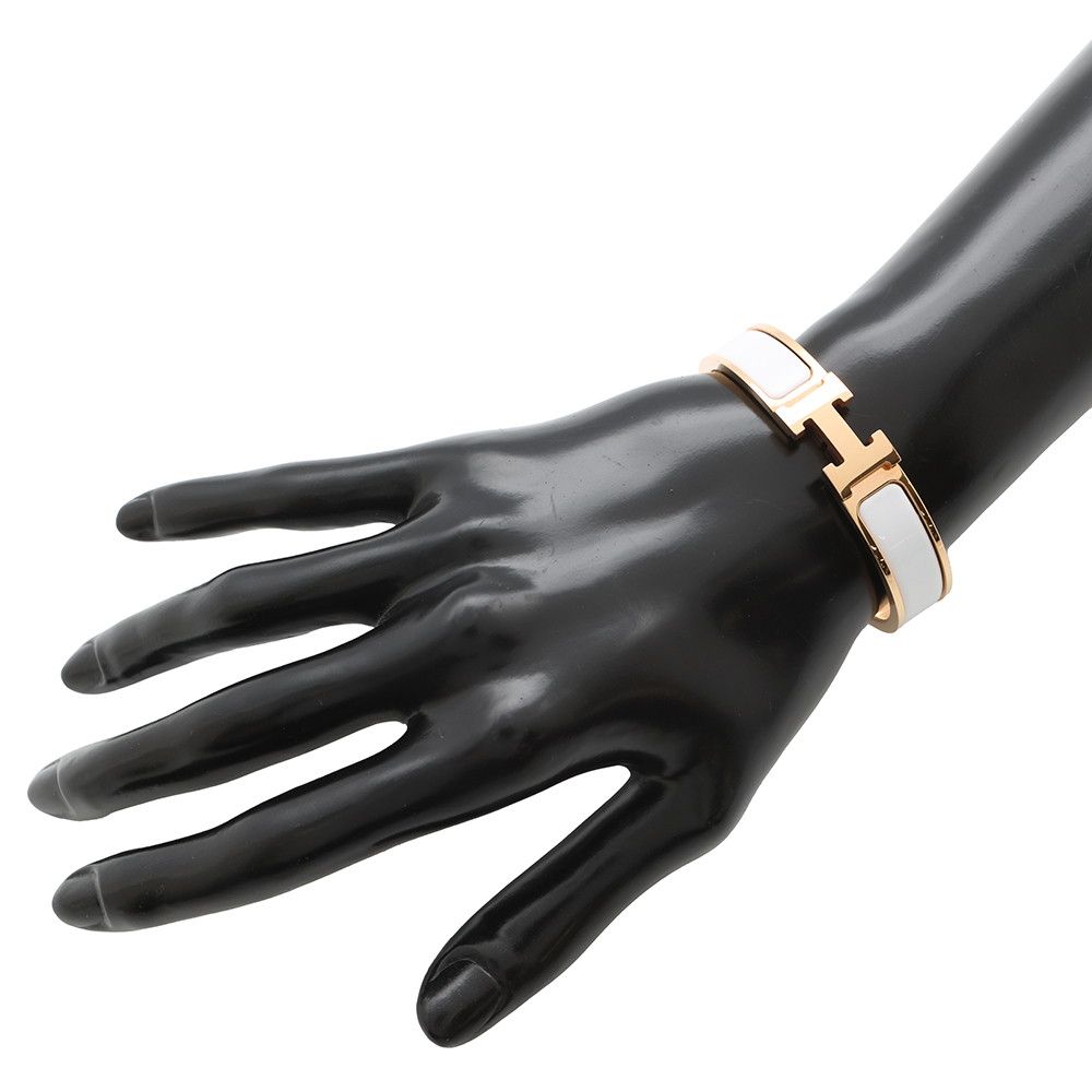 エルメス ブレスレット クリックH サイズPM ホワイト/ゴールド金具