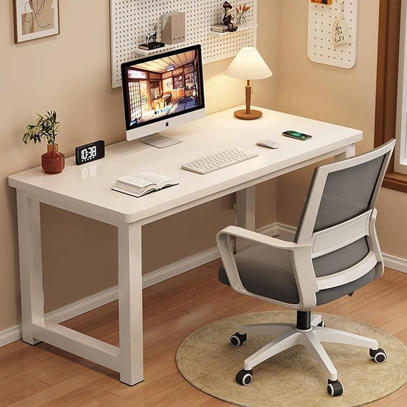 PluieSoleil 勉強机 パソコンデスク 机 白 80 50 74CM デスク 木製 作業台 ホームデスク 組み立て簡単 高耐荷重 頑丈 安定 化粧台 0