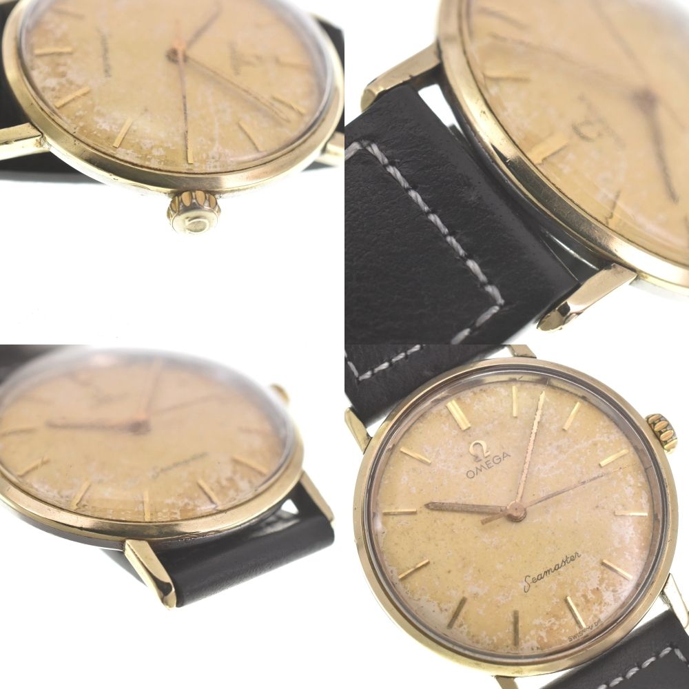 オメガ OMEGA ヴィンテージ シーマスター SS/GP/レザー 手巻き メンズ