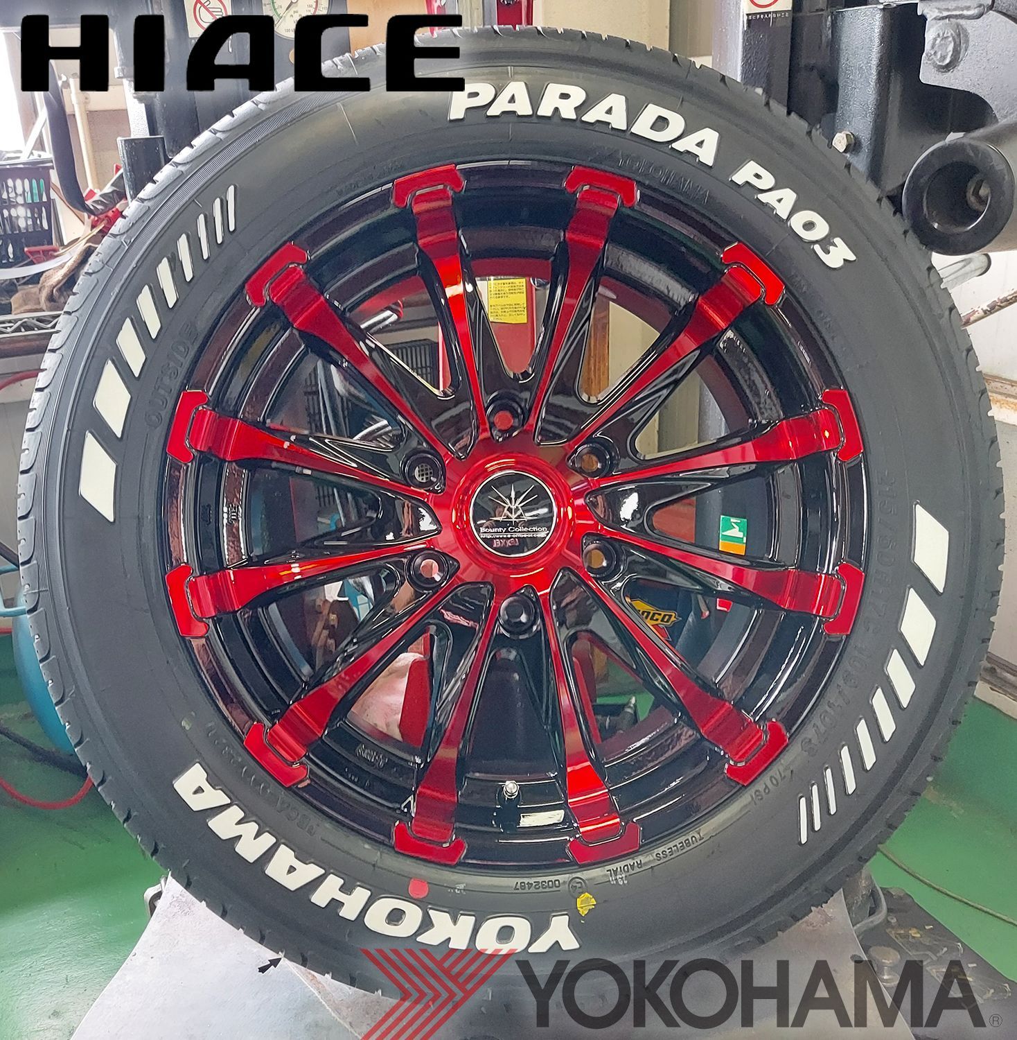 車検対応 200系ハイエース レジアスエース タイヤホイールセット 17インチ バウンティコレクション BD12 YOKOHAMA PARADA  215/60R17 ホワイトレター - メルカリ