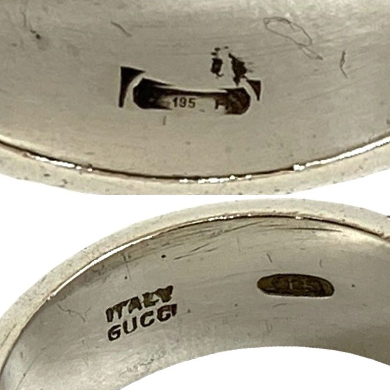 箱 袋付き GUCCI グッチ ロゴ シルバー925 リング 指輪 10号 レディース シルバー 92266