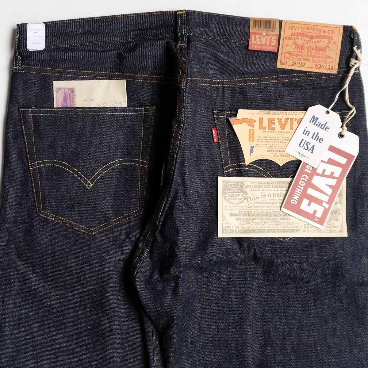 【タグ付き未使用品/アメリカ製】 LEVI'S VINTAGE CLOTHING【 55501 / 501XX ビッグE デニムパンツ 】36×34  コーンデニム インディゴ 50155-0116 wxl 2405373