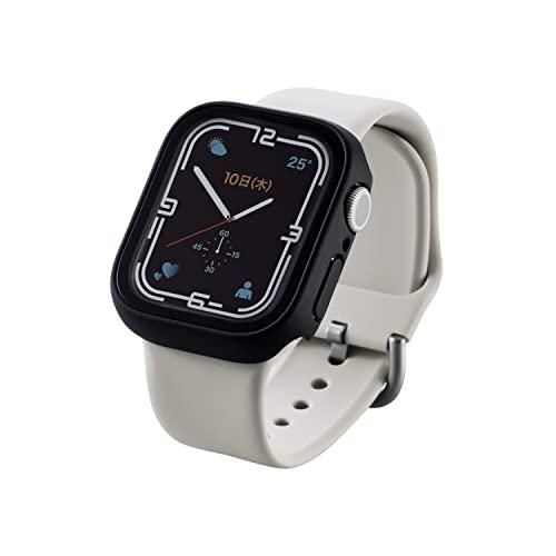 【新品・5営業日で発送】ELECOM エレコム Apple Watch series7 41mm用フルカバーケース プレミアムガラス 反射防止 ブラック ／ AW-21BFCGMBK