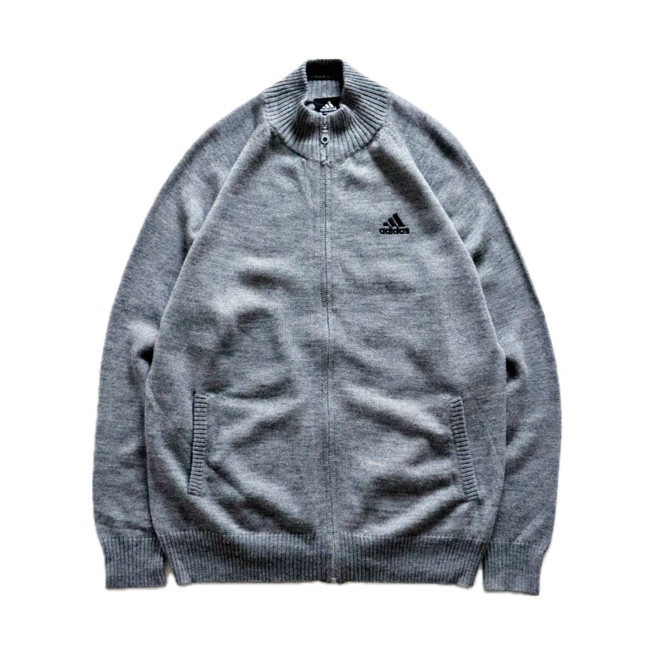 ADIDAS 00s Y2K Drivers Knit Cardigan Gray アディダス ドライバーズ