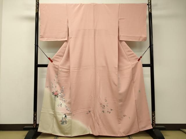 平和屋着物▽本塩沢 単衣 雪輪重ね文 正絹 逸品 DAAS0152az