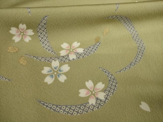 平和屋着物○上質な小紋 舞花文 桜 金彩 正絹 逸品 AAAY4779ck