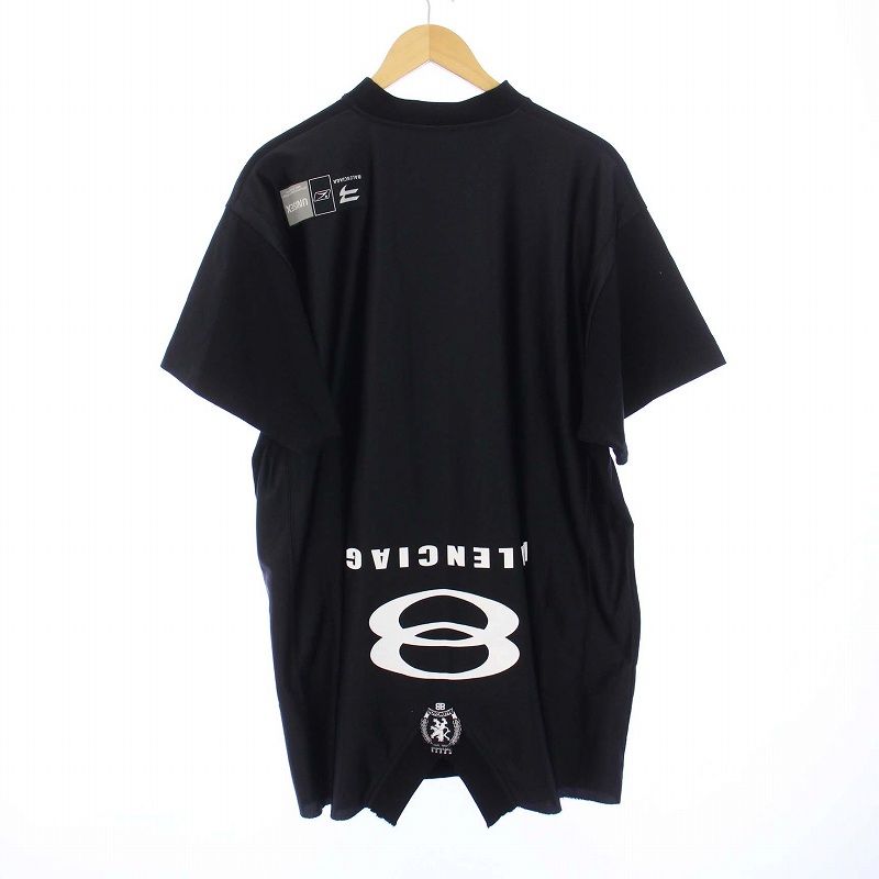 希少】BALENCIAGA バレンシアガ レイヤード 刺繍ロゴ Tシャツ L黒