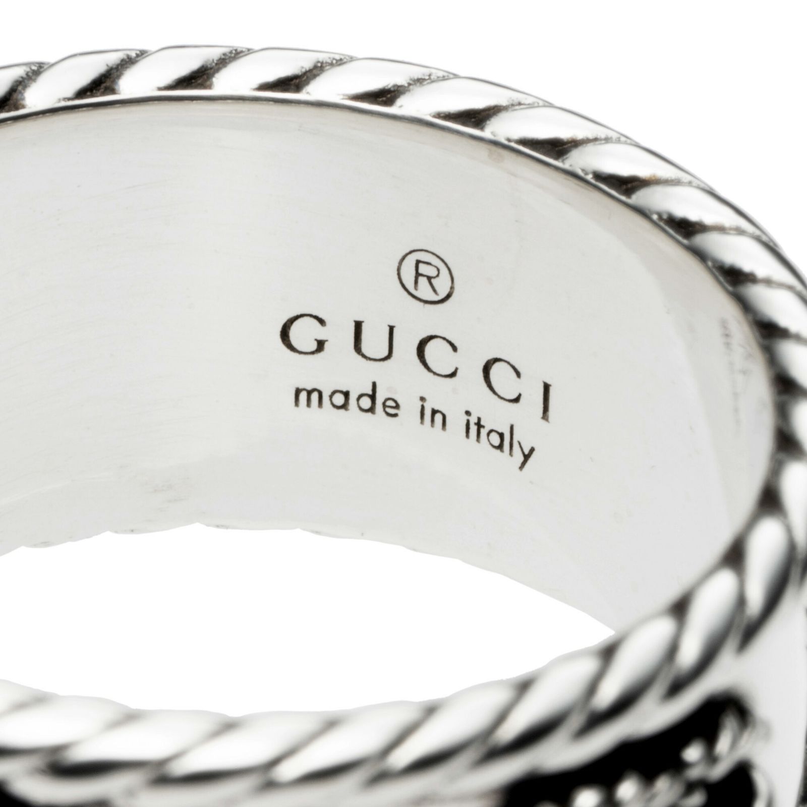 新品 グッチ GUCCI リング ダブルG シルバー 銀 ブラック 黒