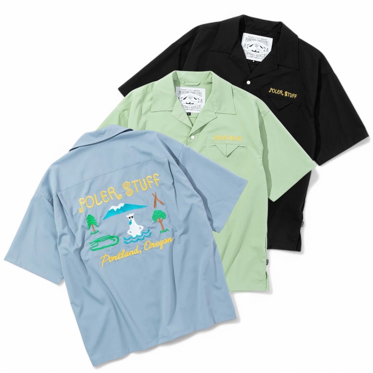 POLER TOURIST TRAP RELAX OPEN COLLAR SHIRT 251mcv0013 ポーラー オープンカラーシャツ 11,550円