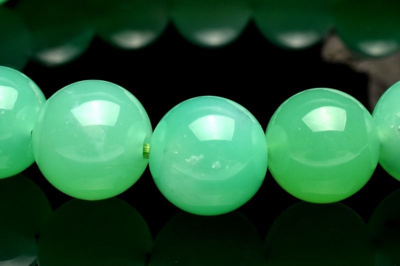 １点物 AAAA アップルグリーン クリソプレーズ 9mm ブレスレット パワーストーン 天然石 _MB248