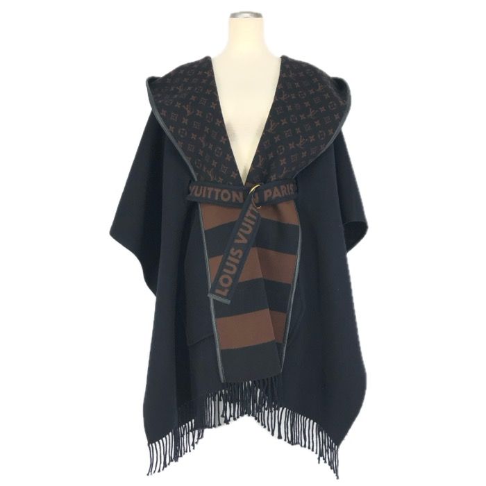 LOUIS VUITTON ルイ・ヴィトン フーデッド ラップケープコート  